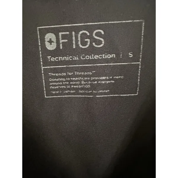 FIGS Casma Pocket Scrub Top Black Large V-Neck Technical Collection Women's Sm - Image 6