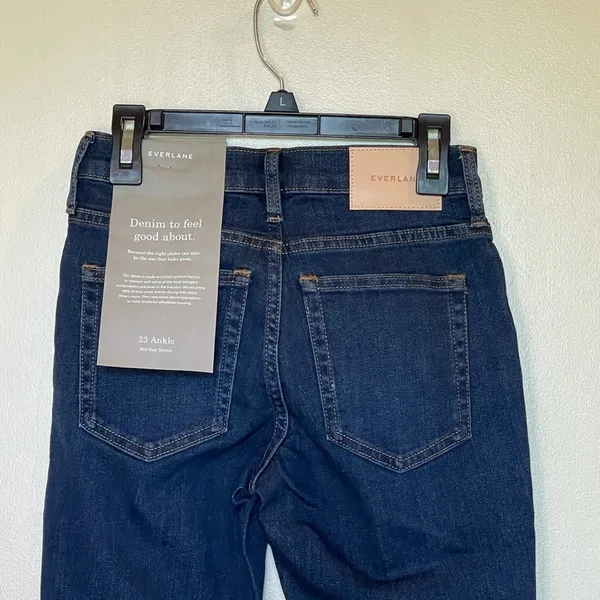 Everlane Blue Medium Wash Authentic Stretch Mid Rise‎ Skinny Jeans Size 23 - Image 8