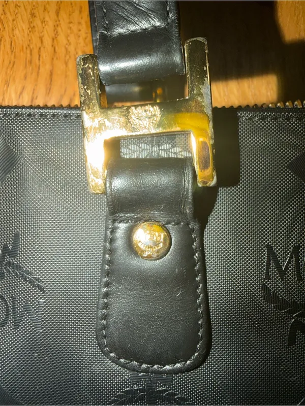 MCM Black Logo Tote with Front Pockets - Image 3
