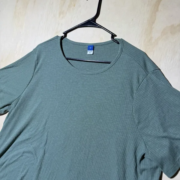 Old Navy Luxe Womens XXL Green Ribbed Short Sleeve Scoop Neck Tunic Top 2X - Image 2