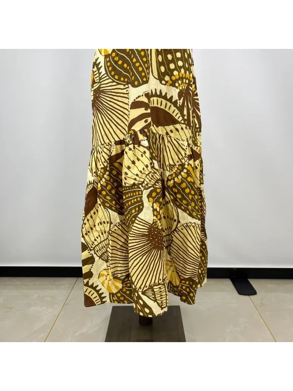 NWOT Farm Rio Sand Shell Linen Maxi Dress Size S - Image 4