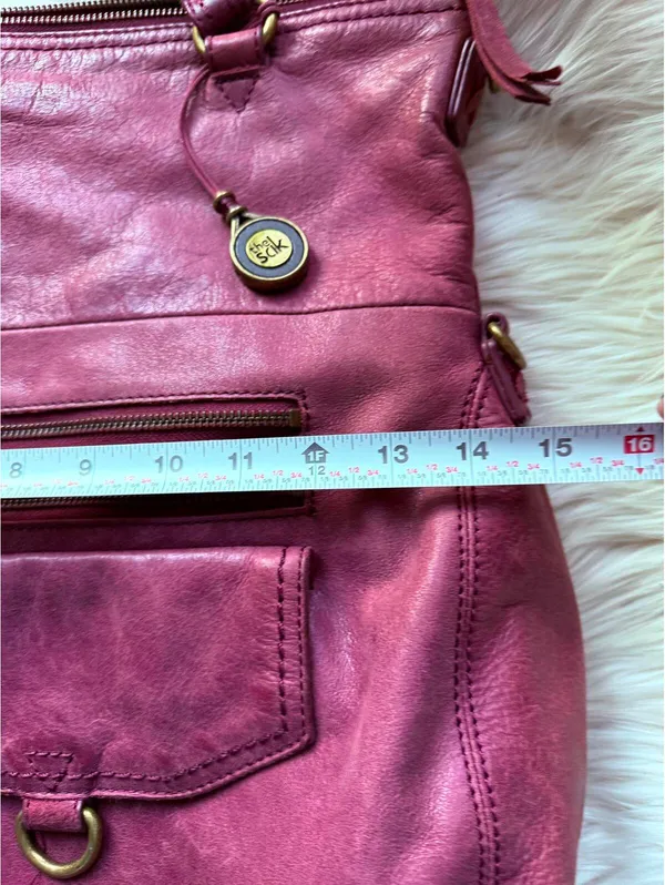 The Sak Vintage Burgundy Leather Tote Bag with Multiple Pockets - Image 11