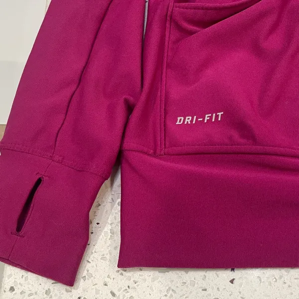 Nike Women's Magenta Full-Zip Dri-fit Jacket size large - Image 3