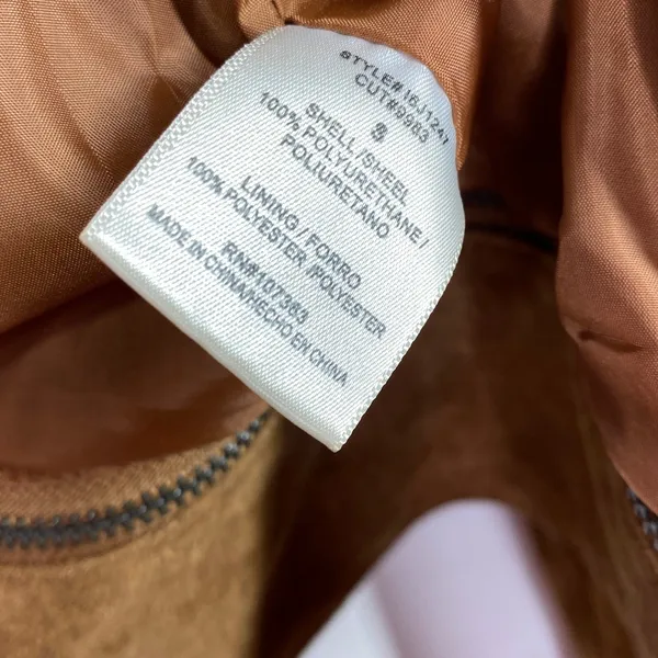 Solemio Brown Faux Suede Full Zip Long Sleeve Jacket Woman Small Country Western - Image 8