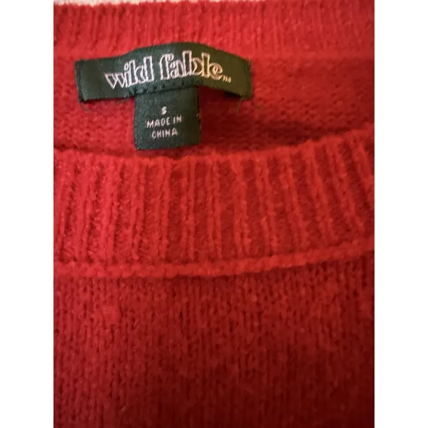 Wild Fable Cropped Lightweight Crewneck Pullover Sweater Red Women’s S New - Image 4