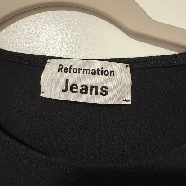 Reformation Black Ruched Halter Mini Dress - Image 3