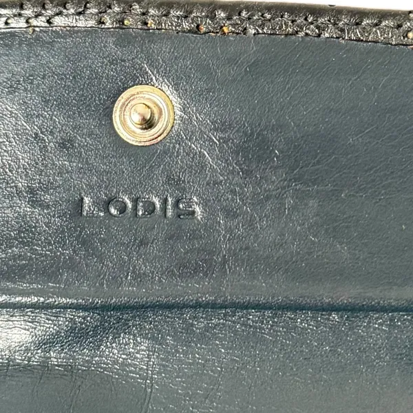 Lodis Black Leather Trifold Wallet Perforated‎ Flap Pocket Envelope Card Case ID - Image 11