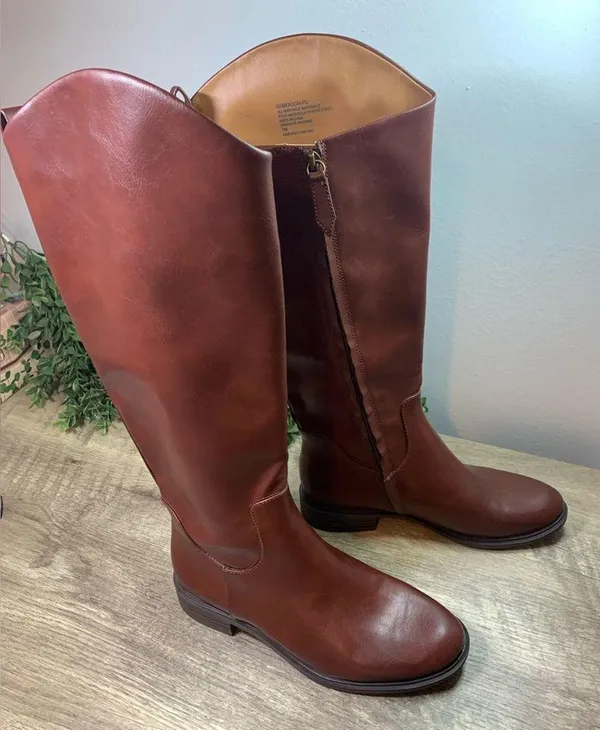 Nordstrom Rack Riding Boots Size 7M Brown Winter Holiday Ladies Knee High - Image 5