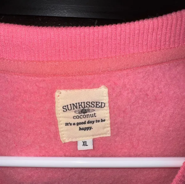 Sunkissed Coconut Oversized Graphic Sweatshirt Pink Size XL - Image 4