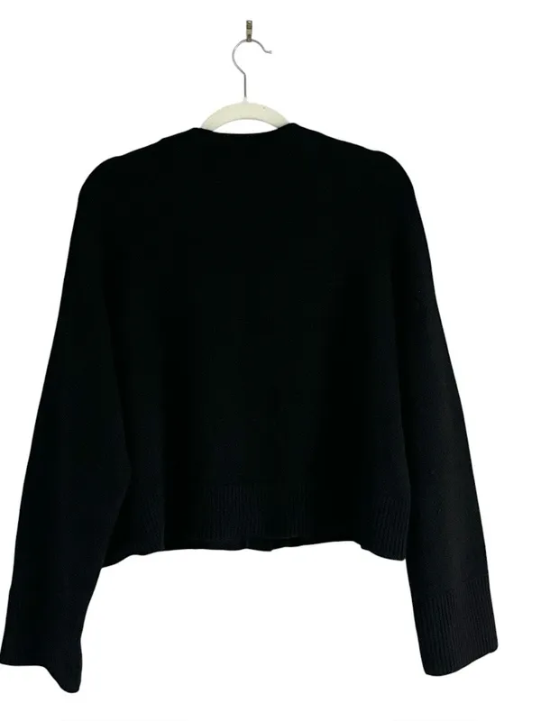 COS Cropped Wool Cardigan black Sz Small - Image 4