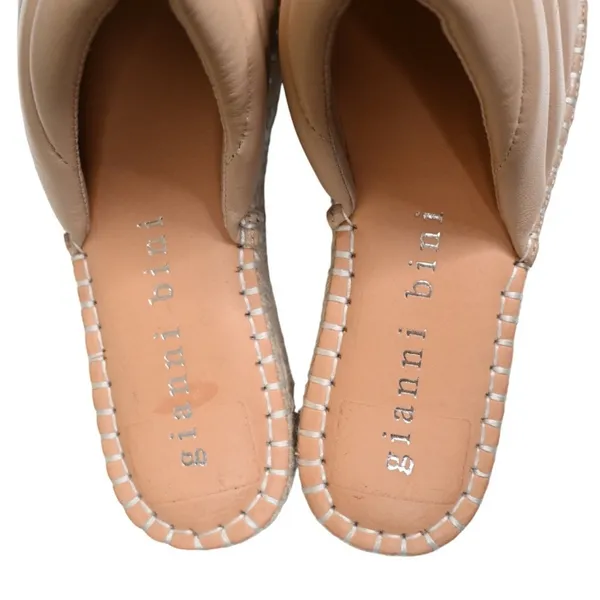 Gianni Bini Womens 7 Evert Leather Platform Slide Sandals in Light Tan - Image 7