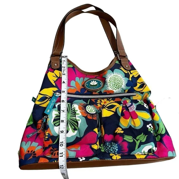 Lily Bloom Floral Print Canvas Bag Purse - Image 6