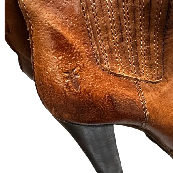 FRYE Size 8 Donna‎ Chelsea Boots Brown Leather Ankle Boots Stacked Heel - Image 10