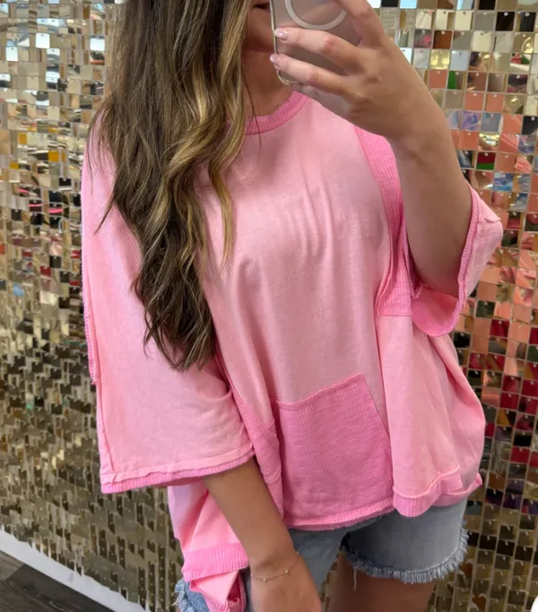 Patchwork Top Pink Size M - Image 3