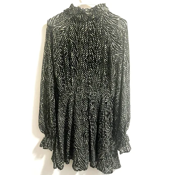 House of Harlow 1960 x REVOLVE Niles Mini Dress Burnout Velvet Color Zebra sz. M - Image 4