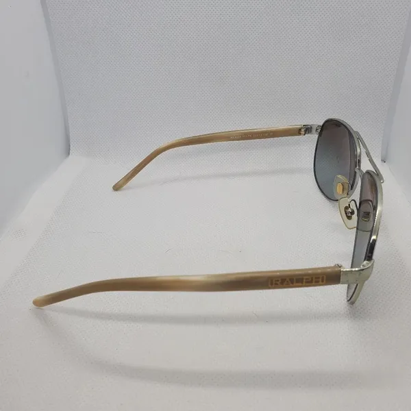 Ralph Lauren Polarized Silver & Tan Aviator Sunglasses - Image 10
