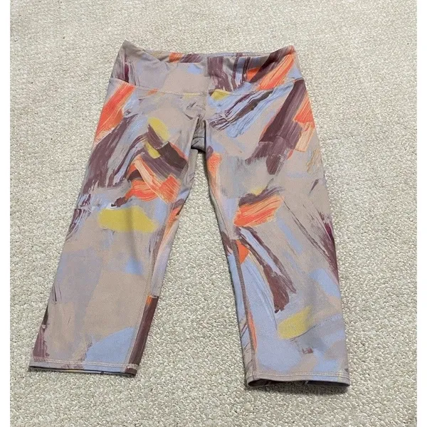 alo Women's Multicolor Abstract Capri Leggings Size S Activewear - Image 11