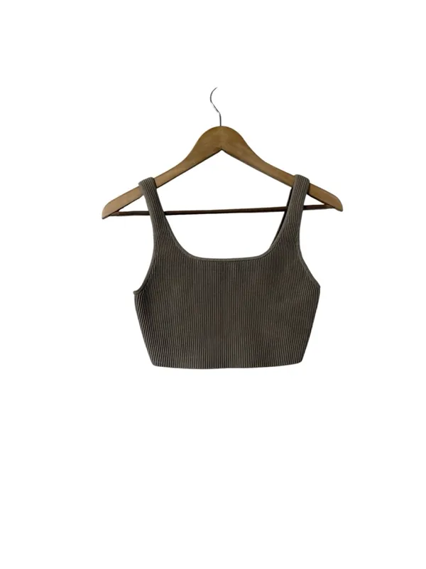 ARITZIA Babaton Taupe Ribbed Contour Square Neck Tank Top - Image 2