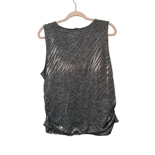 Reversible‎ Metallic Animal Print Tank Top Large Ruched Sides - Image 3