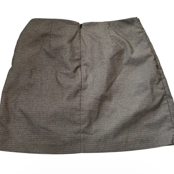 Rachel Zoe Houndstooth Wrap Mini Skirt Brown Black Tie Waist Size 6 | 0150 - Image 2