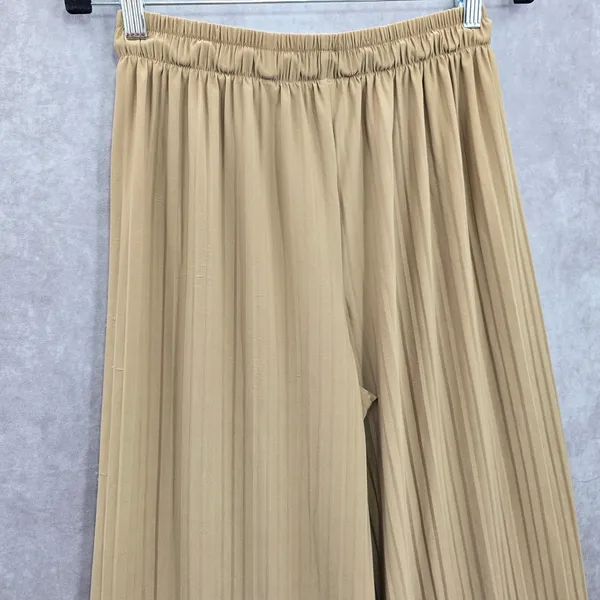 Brown Wide Leg Accordion‎ Beach Resort Flowy Vacation Lock & Love Pants Small - Image 4