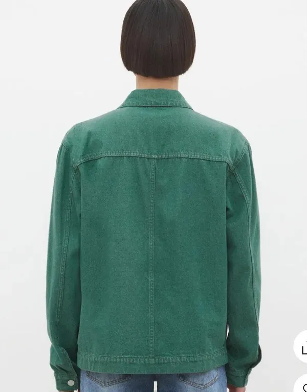 Munisa Green Denim Jacket Size M - Image 3