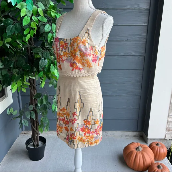 Chloé Free People Bing Bang Multicolor Floral Aztec Metallic Sleeveless Mini Dress - Image 6