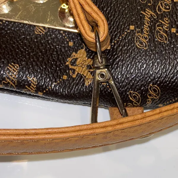 Beverly Hills Polo Club Crossbody Bag Brown‎ Monogram Shoulder Purse Handbag - Image 8