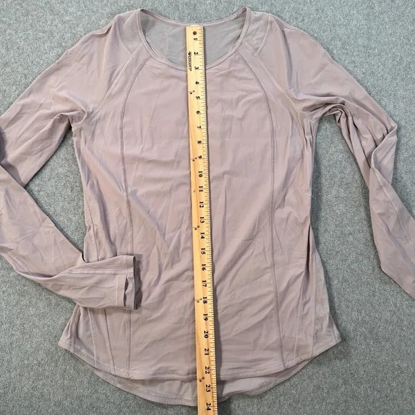 Lululemon Sculpt Long Sleeve T-Shirt Women's 4 No Size Tag Mesh Panel Active Run - Image 5