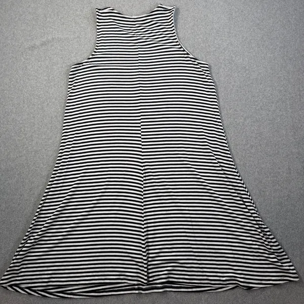 Old Navy Women's Large Black White Stripe Tank Dress Casual Sleeveless Swing - Image 7