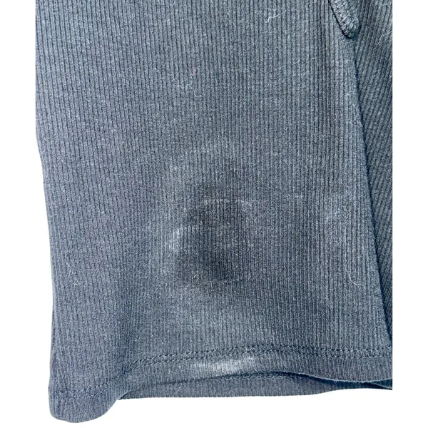 Abercrombie & Fitch Soft AF Black Ribbed Knit Keyhole Short Sleeve Blouse Sz XS - Image 6