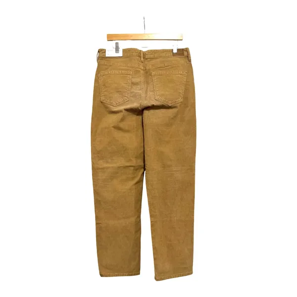 American Eagle Mom Straight‎ Corduroy Pants Tan Super High Rise 14 Long NEW - Image 2