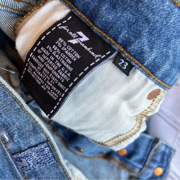 7 For All Mankind Cropped Jeans Button Fly 23 Womens Boho Festival - Image 4