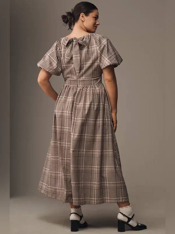 Anthropologie EN SAISON Brown Taupe Lavender Charleigh Maxi Dress - Image 12