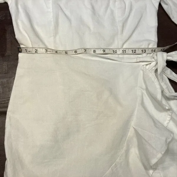 Princess‎ Polly The Villa Mini Dress Womens 8 White Long sleeve Preppy summer - Image 14