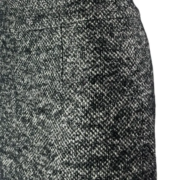 J.Crew Women Gray Wool Zip High Waisted Tweed Straight Pencil Mini Skirt Size 0 - Image 3