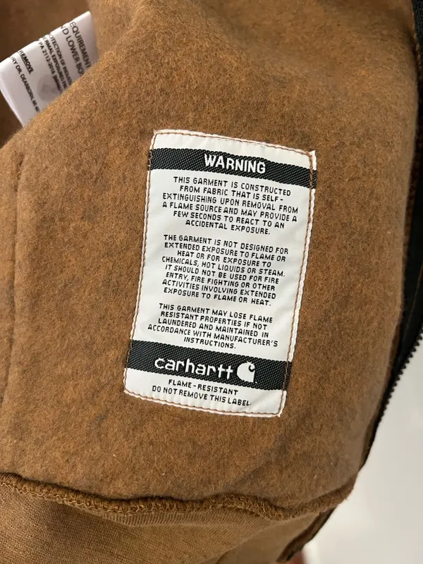 Carhartt FR Flame Resistant Zip Hoodie Brown CAT 3 NFPA 70E Mens Size M Tall - Image 12