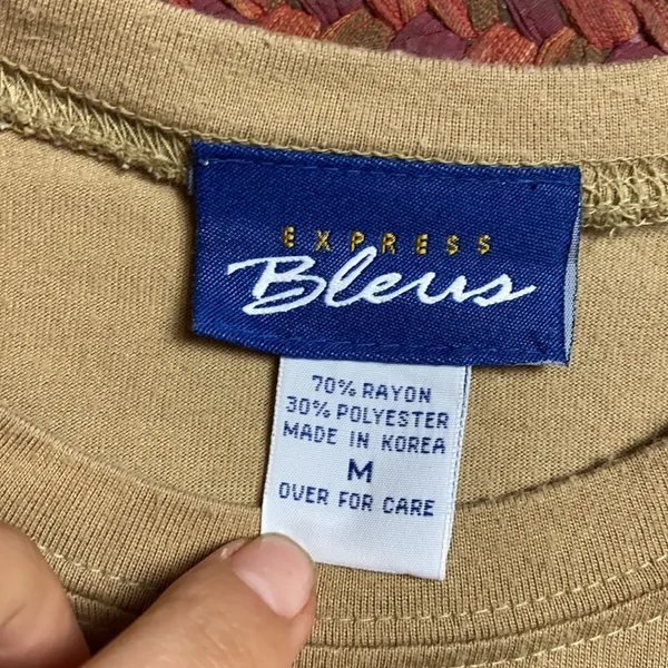 VINTAGE CAMEL TAN EXPRESS BLEUS BASIC TOP LONG SLEEVE - Image 3