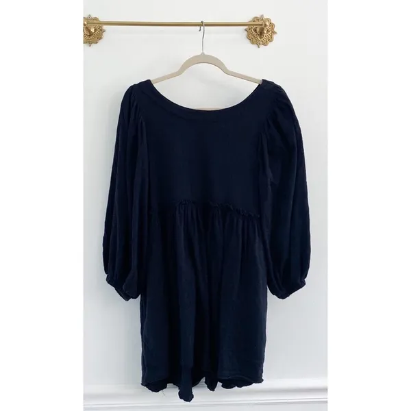 Free People Beach Beyond Obsessed Black Babydoll Romper - Image 2