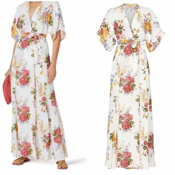 Reformation Winslow V Neck Floral V Neck Maxi Dress Size XS - Image 2