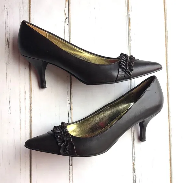 Rampage Brown Faux Leather Pointed Toe Heels Shoe Size 9.5 - Image 2