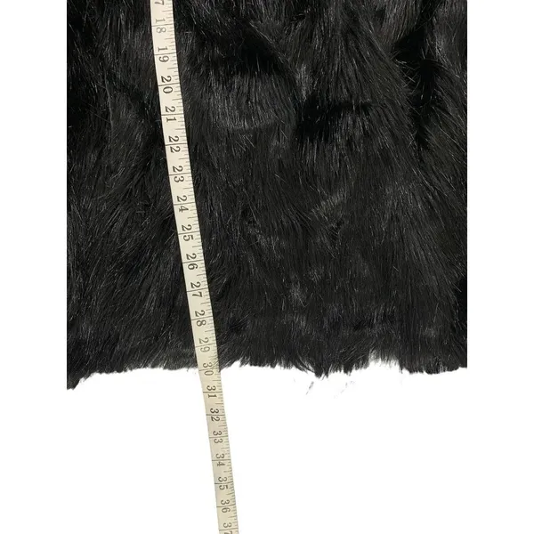 Ellos Women's Black Faux Fur Coat - Image 8