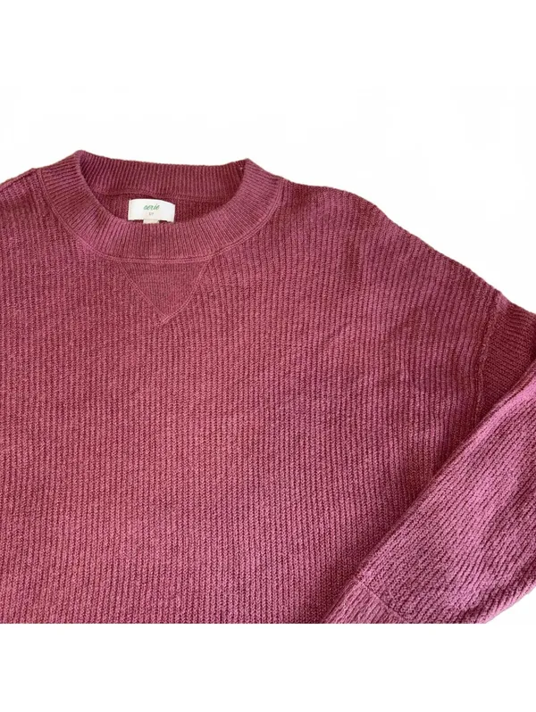 Aerie Cozy Ribbed Knit Crewneck Sweater RN: 54485 In Mauve, Woman’s Size Small - Image 2