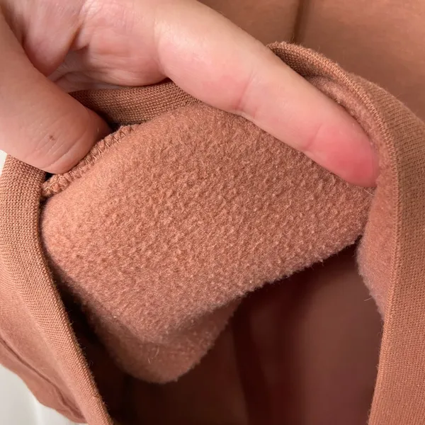 EUC Primark women’s brown embroidered pullover fleece‎ hood sweatshirt oversized - Image 7