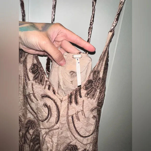Free People NWT Swingin' It Romper In Weathered Rose - Image 7