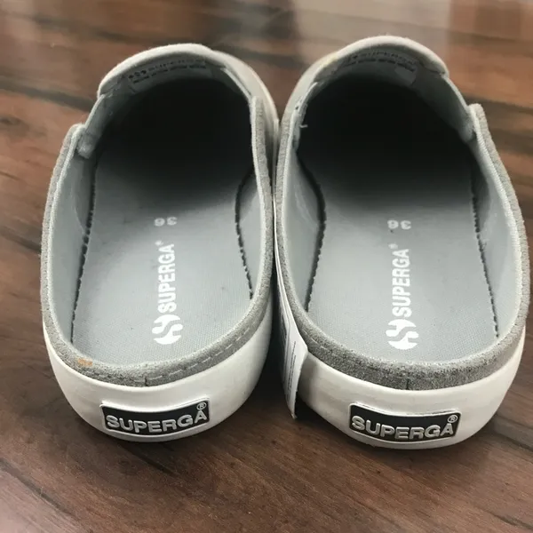 Superga Grey Suede Mule Sneakers Slip On Casual Shoes Sz 6 - Image 6