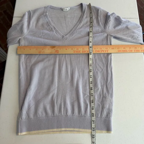 Club Monaco blue sweater size medium 100% extra fine merino‎ wool quiet luxury - Image 6