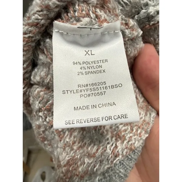 Lucky Brand Womens Fair Isle Belted Henley Sweater Dress Gray Knit XL‎ NWT - Image 9