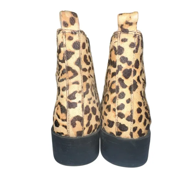 Steve Madden Womens Ankle Boots 7.5 Leopard Print Jerry Calf Hair Pull On Boots‎ - Image 4
