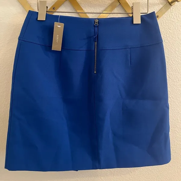 NWT J Crew Crossover A Line Wrap Skirt Blue 2 - Image 4
